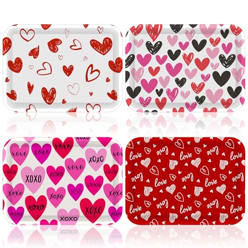 4 Pcs Valentine's Day Heart Trays