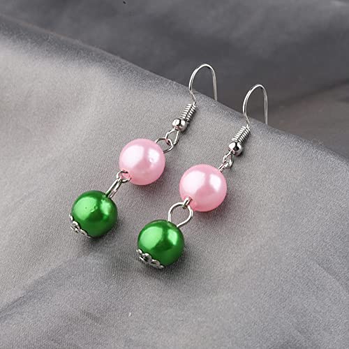 Pink and Green Beads Drop Earring Sorority Gifts Graduation Gift For Her4