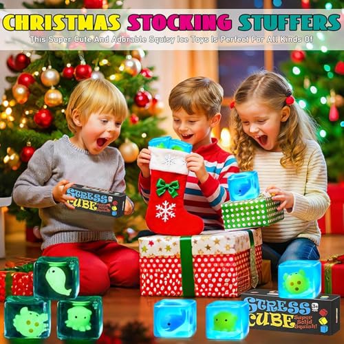 Squishy Fidget Toys Stress Cube, Glow in The Dark Sugar Sensory Toys for Kids Works on Whale - image 8