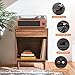 Vintage Record Player with Built-in Stereo Speakers Turntable Vinyls Records LP Phonograph Belt Drive 3 Speed 3 Size Support Wireless Input RCA Output Auto Stop Retro Wooden Walnut Red