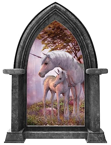 Vinilo Decorativo Infantil Unicornio con Castillo 24 pulg