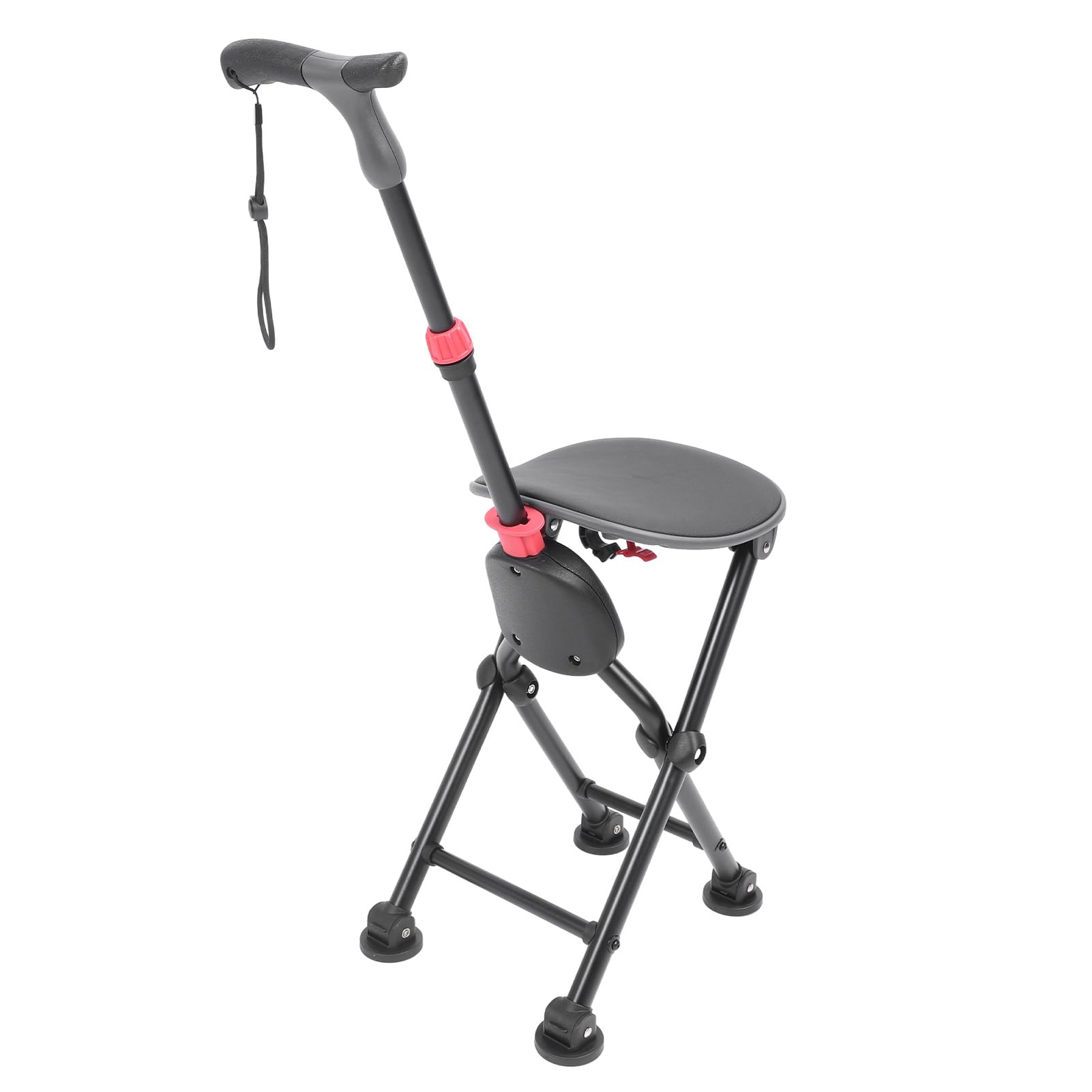 Bastón para Caminar, Silla de Caña Plegable Liviana para Senderismo, con de Soporte Estable, sin Deslizamiento