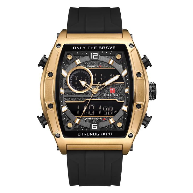 Montre sport analogique et numérique étanche avec chronographe lumineux