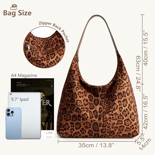 Image of KALIDI Casual Tote Bag Vegan Leather Hobo Zipper Work Bag Weekender Shoulder for Women Shoulder Travel Purse