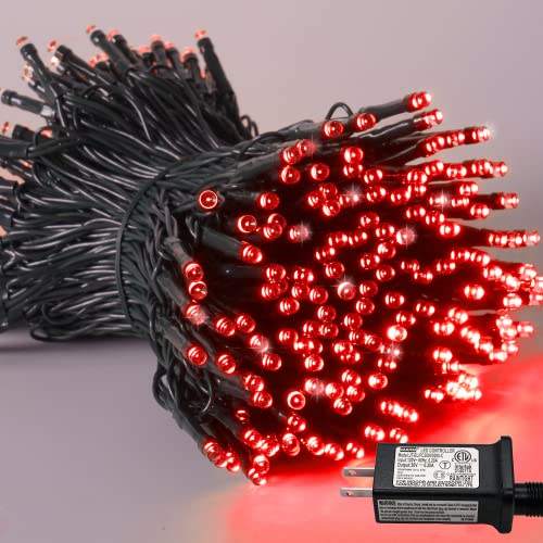 YEGUO 200 LED Red Halloween String Lights Outdoor Waterproof - Twinkle Christmas Tree Lights Indoor with 8 Modes for Patio Garden Party Holiday Decorations