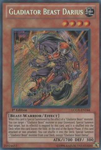 YU-GI-OH! - Gladiator Beast Darius (LCGX-EN244) - Legendary Collection 2-1st Edition - Secret Rare