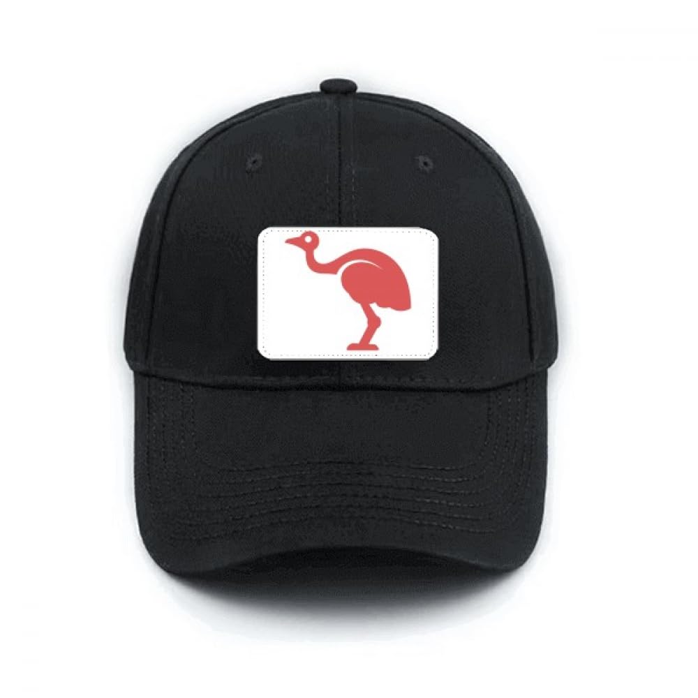 Casquette rétro illustration autruche rouge noire réglable