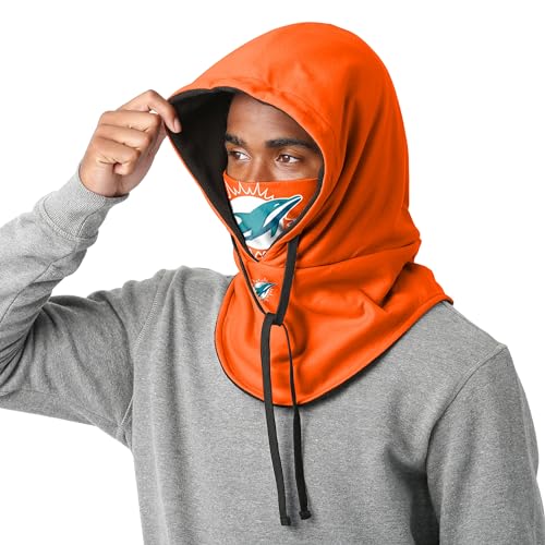 FOCO Miami Dolphins NFL Alternate Team Color Drawstring Hooded Gaiter3