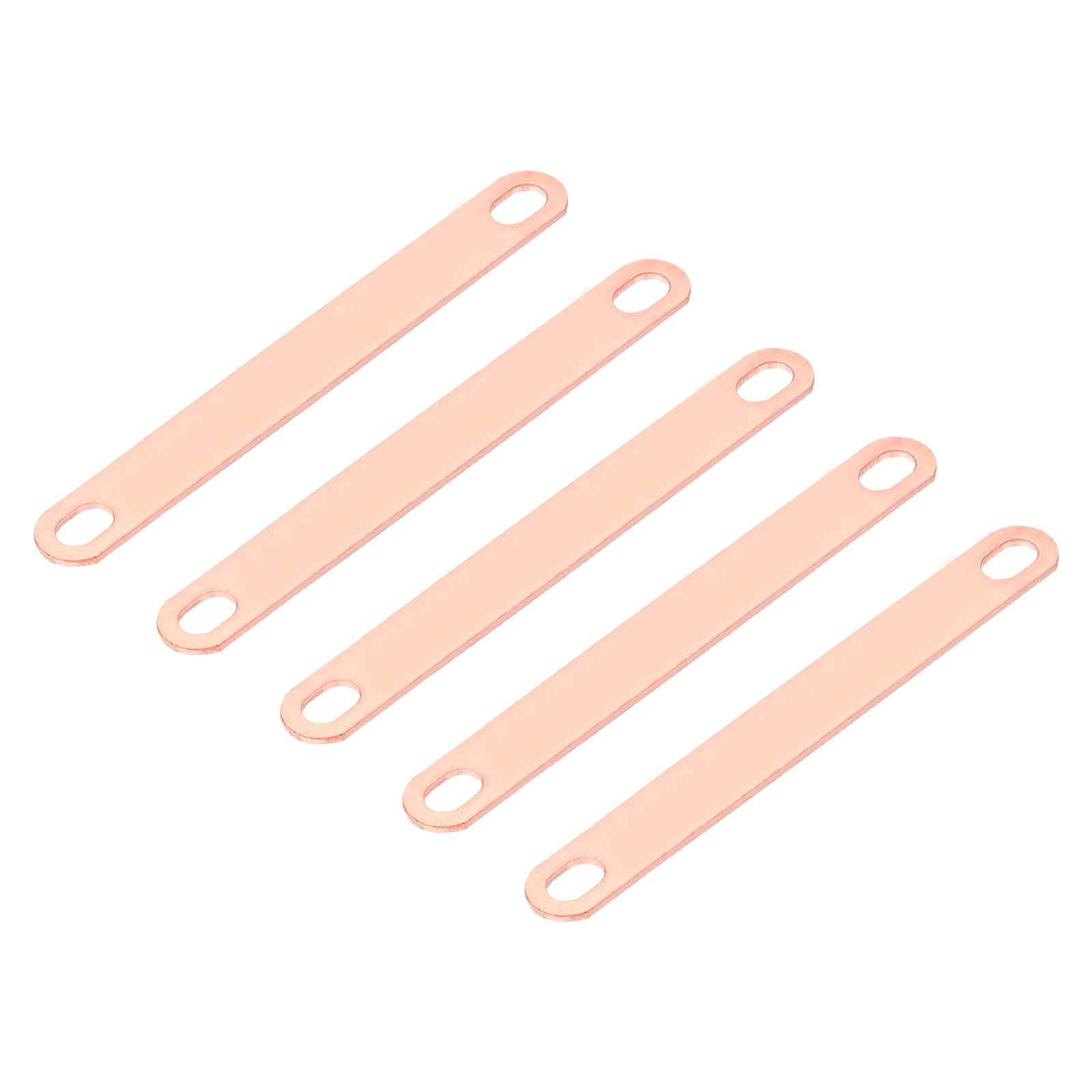 MECCANIXITY Lot de 5 connecteurs de barre omnibus plat en cuivre rouge plaqué nickel pour cellules LiFePO4 - Connecteur de barre omnibus - 80 mm - Cuivre rouge
