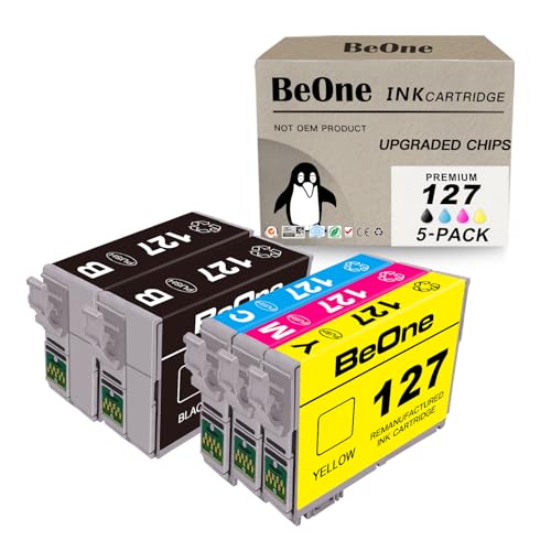 Cartouche d'encre T127 haute capacité pour Epson Workforce 545 WF-3520 textes nets