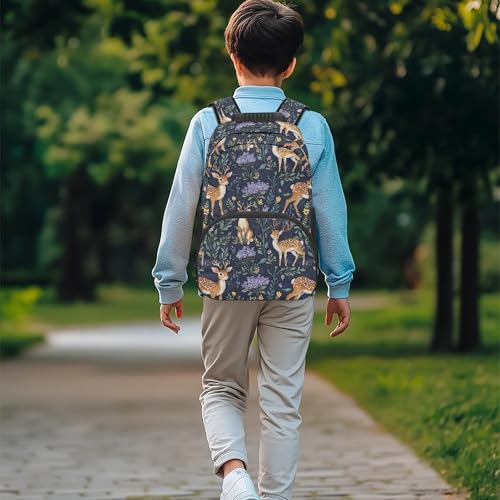 Large Capacity School Backpack for Boys Girls Deer Backpacks Ages 6-8 8-12 17 Inch Book Bags for Back To School Elementary Student Backpack4