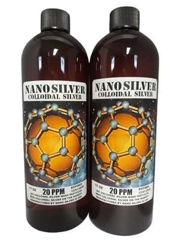 Nano Silver- Four 17 Oz Colloidal Silver Bottles - Liquid 68 Oz 20 Ppm - Colloidal Silver Mineral Supplement #TOP4