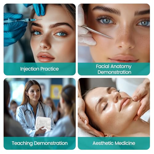 Image of Face Model for Injection Practice Kit - Transparent Face for Injection Liquid Training, Perfect for Micro Plastic Surgery, Filler Practice, Beautician Teaching, Medical Students Learning