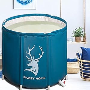 SMONTER 70X70 Portable Bathtub for Recovery, Foldable Free Standing Soaking Bath Tub Easy to Install, Eco-Friendly…