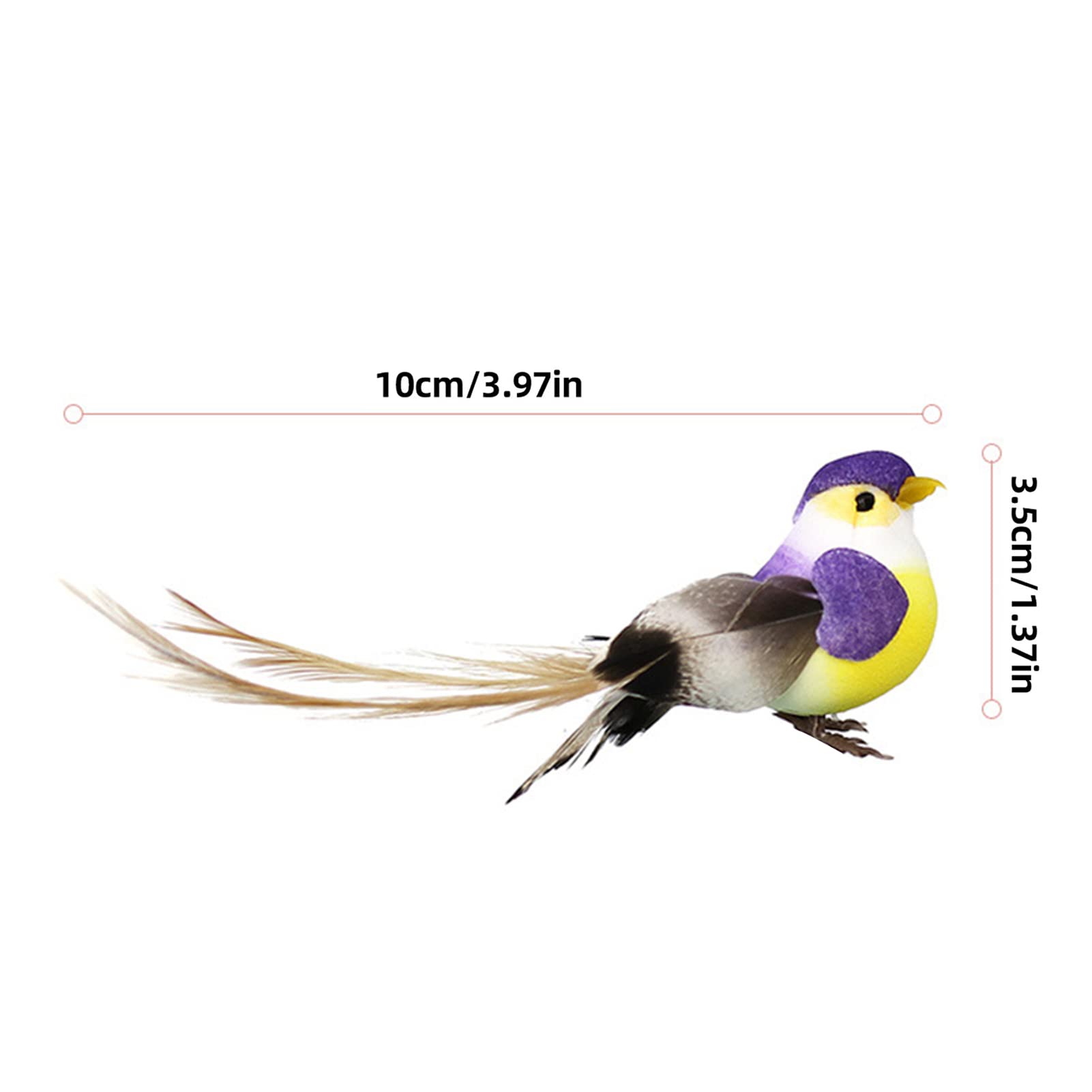 Ornements Oiseaux Artificiels - Lot De 12, Modèles Colibris Réalistes En Plumes Synthétiques, ~11x9x4 Cm, Pour Décoration Intérieur, Jardin, Bureau, DIY