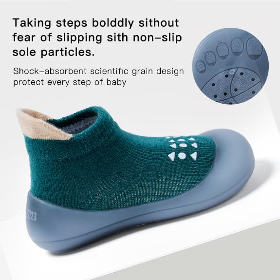 Image of Baby Sock Shoes Baby Walking Shoes Infant Non-Slip Breathable Slippers with Soft Rubber Sole Baby Boys Girls Sneakers