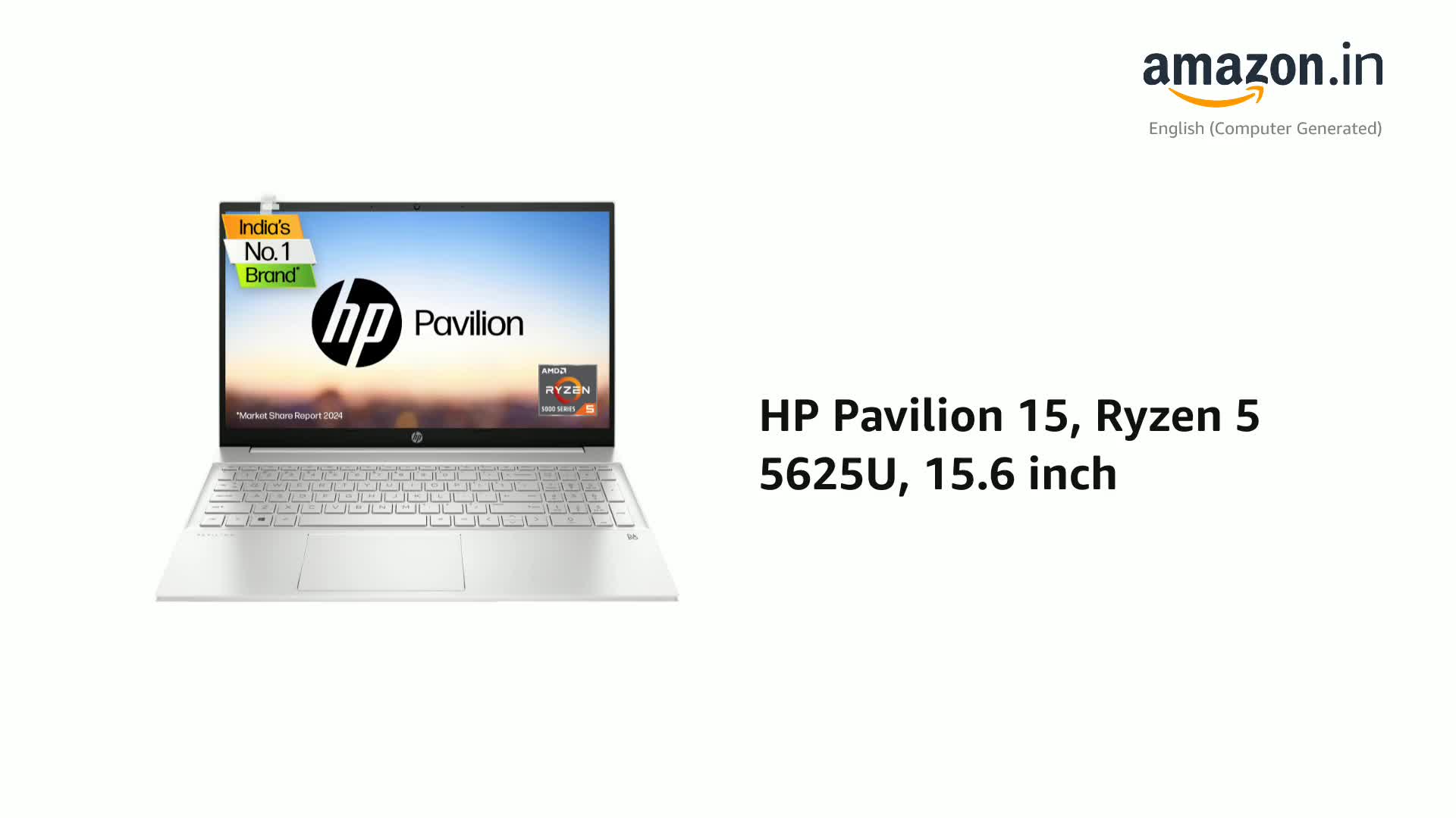 HP 15 Pavilion AMD Ryzen 5 7530U, 15.6-inch FHD, 8GB DDR4, 512GB