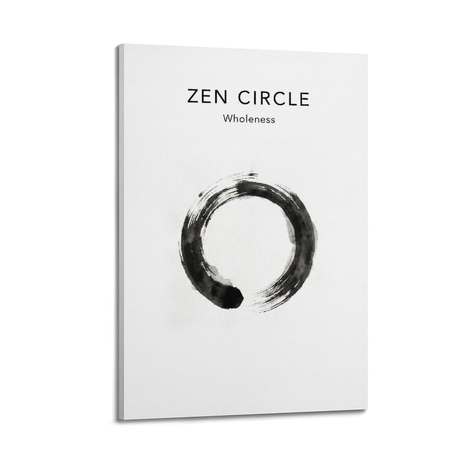 Zen Circle Poster Black Enso Brush Meditation Mindfulness Modern Decorative Canvas Prints - Ideal Wall Art for Family, Man Cave, Game Room, Boys & Girls Bedroom 16x24inch(40x60cm)