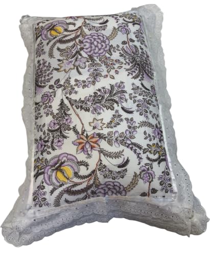 Image of VHC 100% Cotton Lace Pillow Cover /Case Set (Pack of 2)-Maroon (Lavender Bloom)