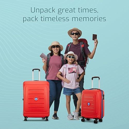 Image of VIP Corsa Ultra Strong Polypropylene Hardsided Carry-On Luggagespinner Dual Wheels with Ergonomic Grip Handle Set of 3 (55Cm+66Cm+76Cm) Red, Small, Medium, Large