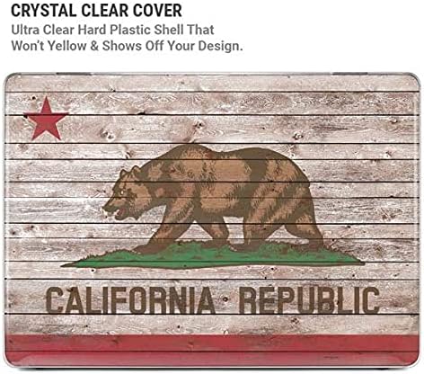 Skinit Case + Skin Compatible with MacBook Air 13in M1 (2021) Originally Designed California Flag Dark Wood Design