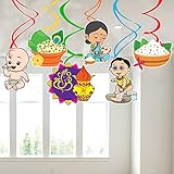 Zyozique Annaprasanam Hanging Swirls/Annaprashan Decoration Items/Rice Ceremony Decorations Items/Rice Ceremony Hanging Swirls/Baby Photoshoot Props for Rice Ceremony (Pack of 6)