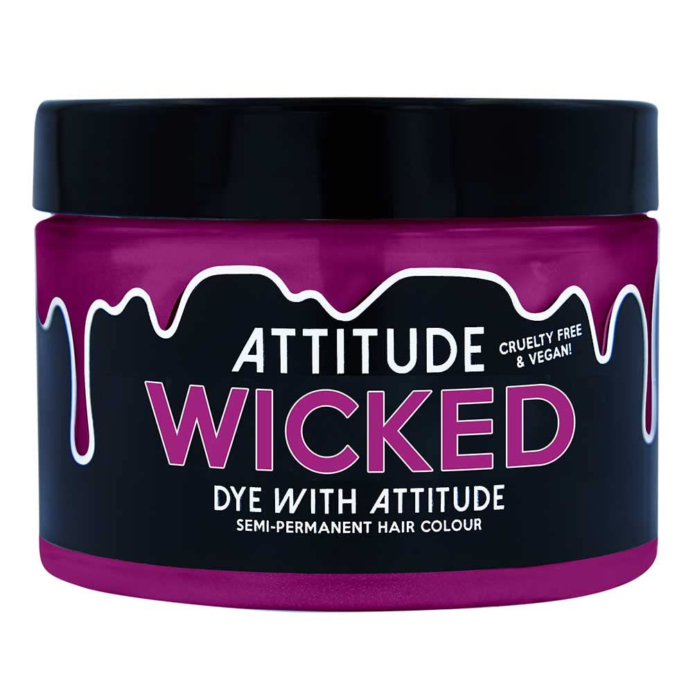 Attitude Hair Dye - Vegan and Cruelty Free Semi-Permanent Hair Dye with Conditioner - Wicked Purple - 135 ml