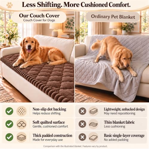 27.6" x 59" NILUOH Non-Slip Quilted Couch Cover for Dogs w/ Soft Flannel (4 Colors) - image 3