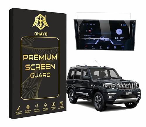 Image of OHAYO Military Strength Car Display Screen Protector for Mahindra Scorpio S11 Classic | 9H Hardness Scratch Resistant Protection | Non-Glass & Non-Tempered Screen Guard | Edge-to-Edge Full Coverage | Bubble-Free Installation | Ultra HD Clarity | Anti-Scratch Durable Film with Installation Kit