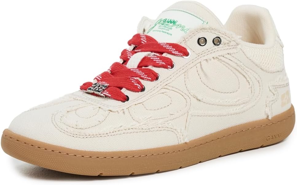 Ganni Women’s 08 Canvas Raw Edge Sneakers Ganni Women’s 08 Canvas Raw Edge Sneakers