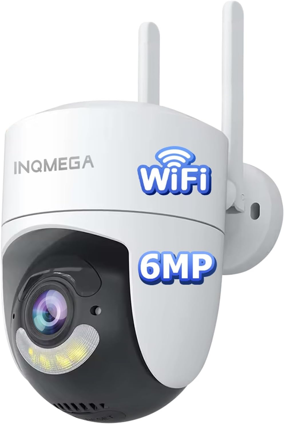 INQMEGA 6MP TUYA Smart Camera,2.4G WiFi Security Home Surveillance Camera,2-Way Audio, Color Night Vision, Waterproof, Motion Detection, Spotlight & Siren,6.5ft Power Cord