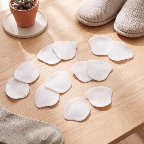 Image of Syhood 20 Pieces Metatarsal Felt Pads Foot Insert Pads Ball of Cushion for Pain Relief Forefoot and Sole Adhesive Accessories for Men and Women 1 /4 Inch Thick(Honeycomb Style,White,Sebs Material)