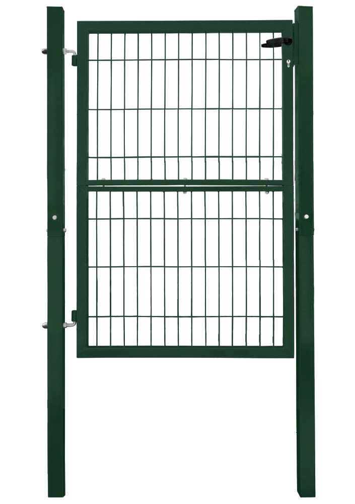 Puerta Jardín Metal Setos Cerradura Llaves Seguridad, Color/Altura de la Puerta:Verde / 140 cm