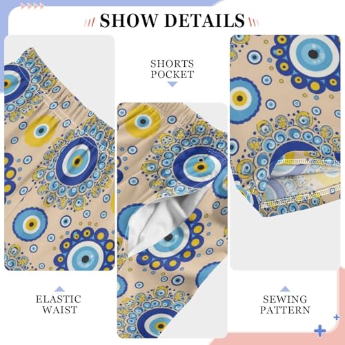 J JOYSAY Evil Eye Polka Dot Khaki Pajamas Pants Soft Long Pajama Bottoms Lounge Sleep Pants Size S-XL4