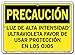 Vestil Caution Sign SI-C-39-A-AL-040-S Aluminum .040" overall size 10.5"W x 7.5"H HIGH INTENSITY ULTRAVIOLET LIGHT WEAR EYE PROTECTION, LUZ DE ALTA INTENSIDAD ULTRAVIOLETA FAVOR DE USAR PROTECCI?N EN LOS OJOS