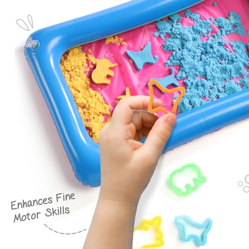 Intelliskills Premium Magic Kinetic Sand Kit with Shape Moulds for Kids, Art & Craft Activity Kit, Creative & Learning Toy for Toddlers, Sand Packets, 3+ Years (Green) - Image 4