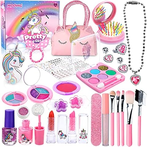 ENCOUN Kit de Maquillaje Niñas, 32PCS Juguetes de Maquillaje Lavables Cover