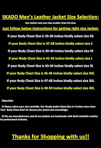 Image of SKADO Genuine Leather Jacket Men Real Leather Jacket Biker Soft Lambskin SlimFit