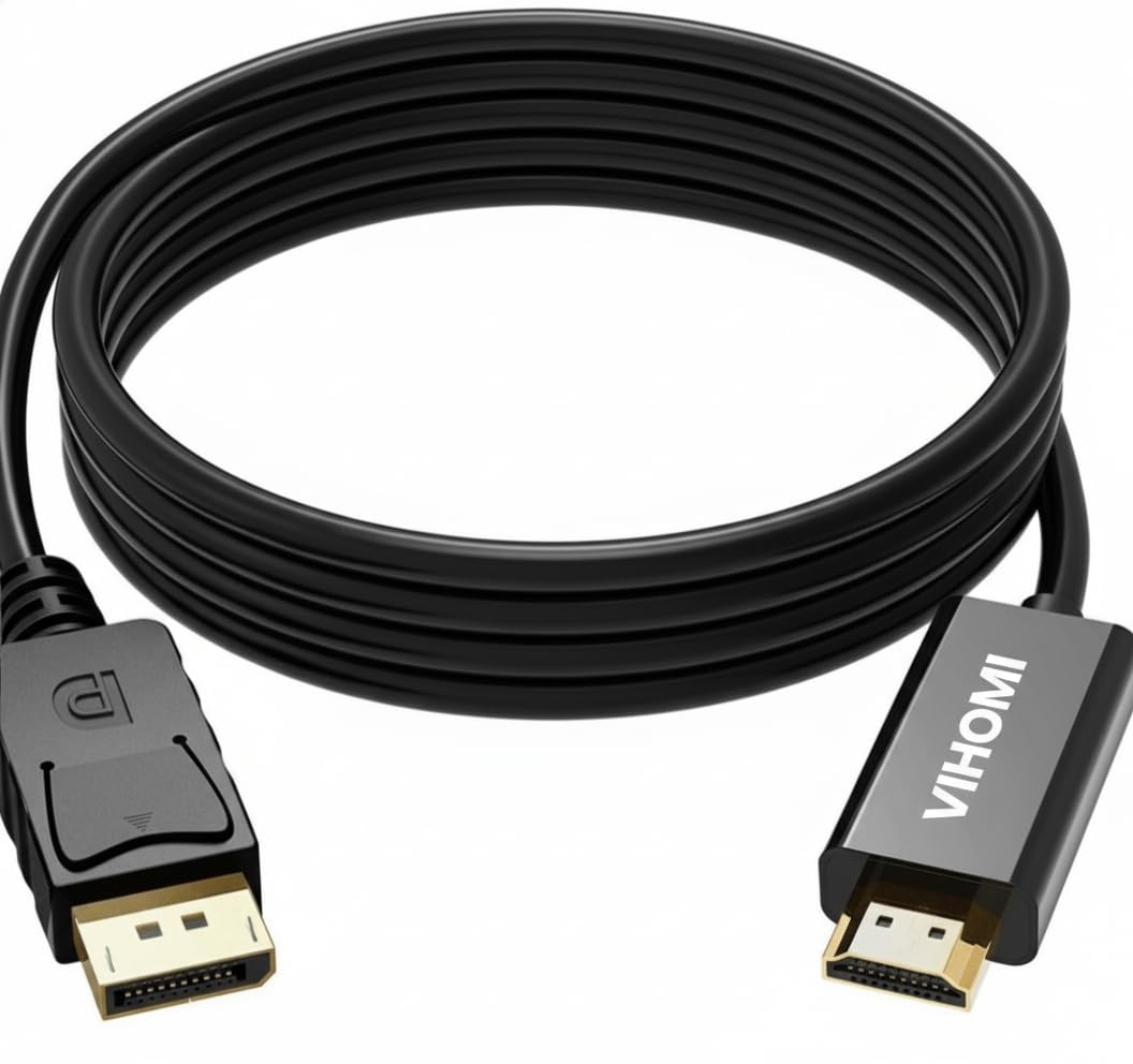 DisplayPort to HDMI Cable 1.8m (6FT) – Full HD 1080p@60Hz, Uni-Directional DP to HDMI Audio & Video Adapter for Laptop, TV, Monitor & Projector – Black-picture-30