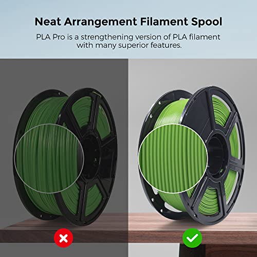 Image of FLASHFORGE 3D Printer Filament, PLA PRO Filament 1.75mm, 1KG Spool (2.2lbs), Dimensional Accuracy + /- 0.02mm for FDM 3D Printers, Better Tenacity & No Knotting (Green)