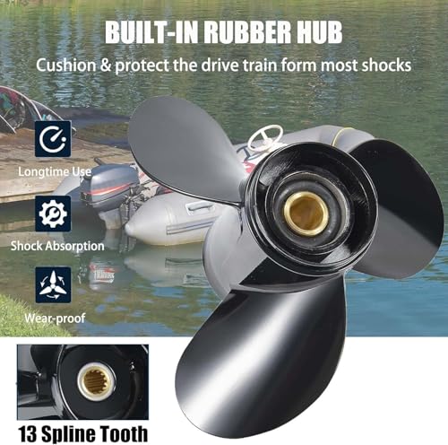 Image of Boat Propeller fit Johnson Evinrude OMC Stern Drive 40-140 HP Engines 13 Spline Tooth Outboard Prop RH OEM Propeller for 50 60 65 70 75 85 88 90 100 110 112 115 120 125 135 HP