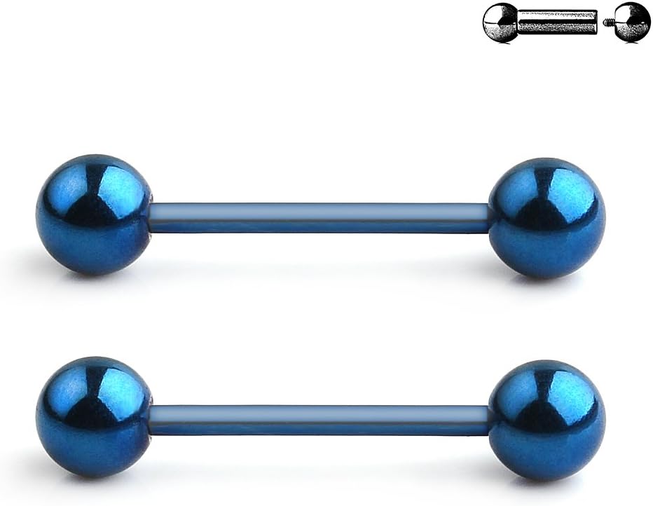 Ruifan Stainless Steel Internally Threaded Tongue Nipple Shield Barbell Ring Bar Body Piercing Retainer 14G - Image 7