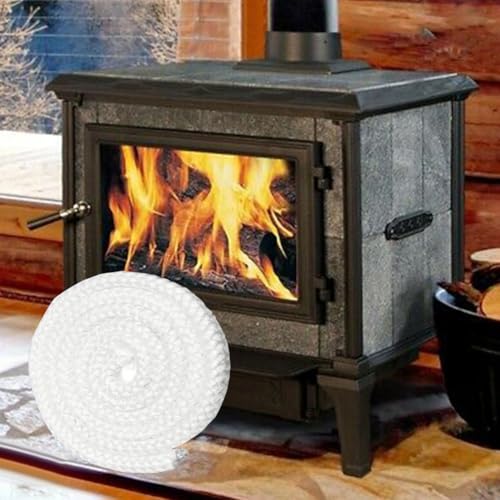 Cavo di tenuta per forno in fibra di vetro con per porte stufe, guarnizione rotonda per camino compatibile con stufe a legna e pellet, caldaie e forni industriali, opzioni di diametro multiple (2,5 m