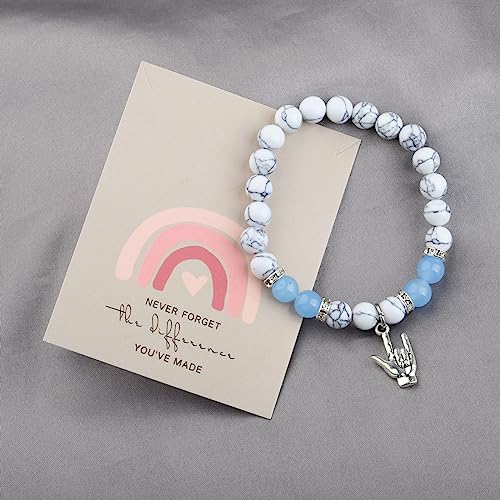 MYOSPARK ASL Hand Sign Language Charm Bracelet - I Love You Sign Gift for Deaf, Teacher, Thank You3