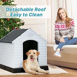   Large-Dog-House-Indoor-Outdoor-Waterproof-Ventilated-Plastic-Dog-House-Pet-Shelter-Cage-with-Ventilation-and-Elevated-Flooring-Suitable-for-Small-Medium-and-Large-Dogs-Easy-to-Assemble-Grey