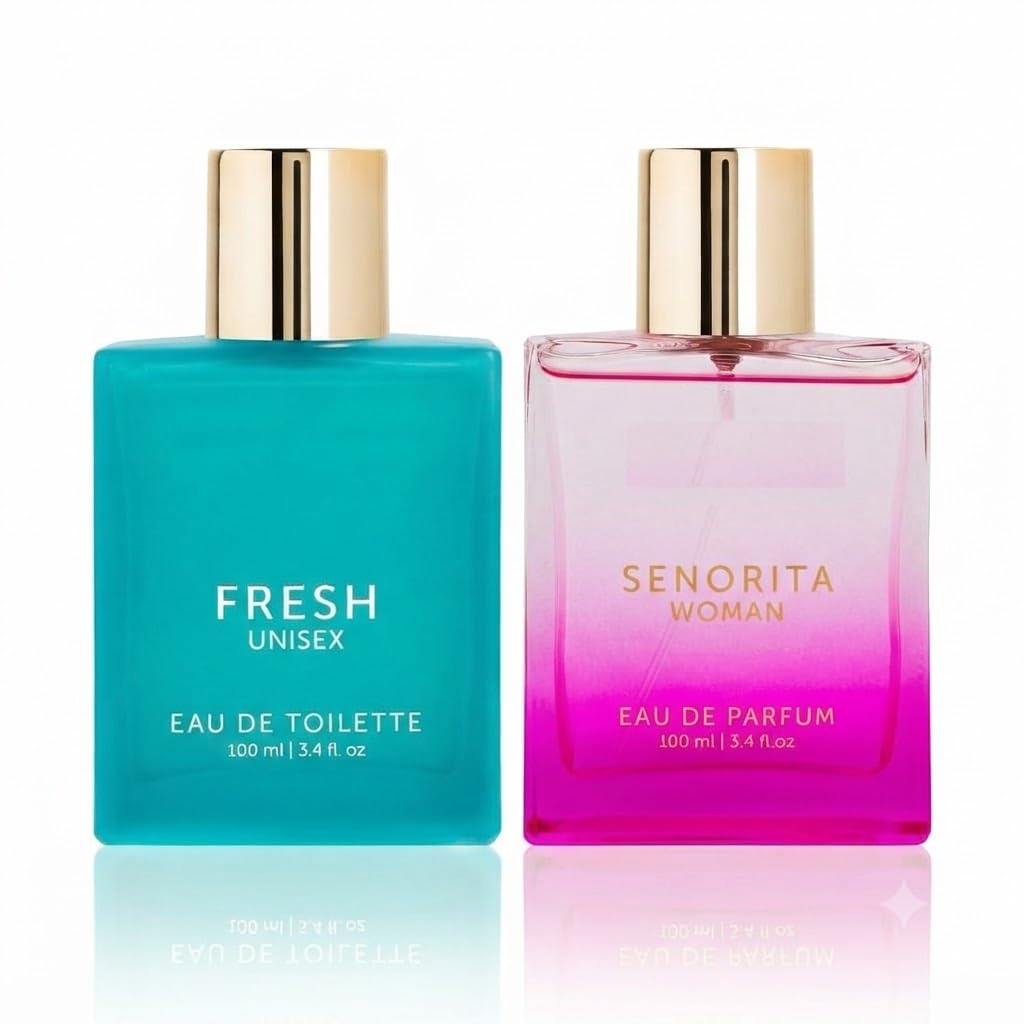 Luxury Fresh&Senorita Eau de Parfum Gift Set 100ml Each (Pack of 2) | Long-Lasting Perfume for Women & Men | Premium Fragrance Duo | Daily Wear Scent | Elegant Gift Set | 2 x 100ml