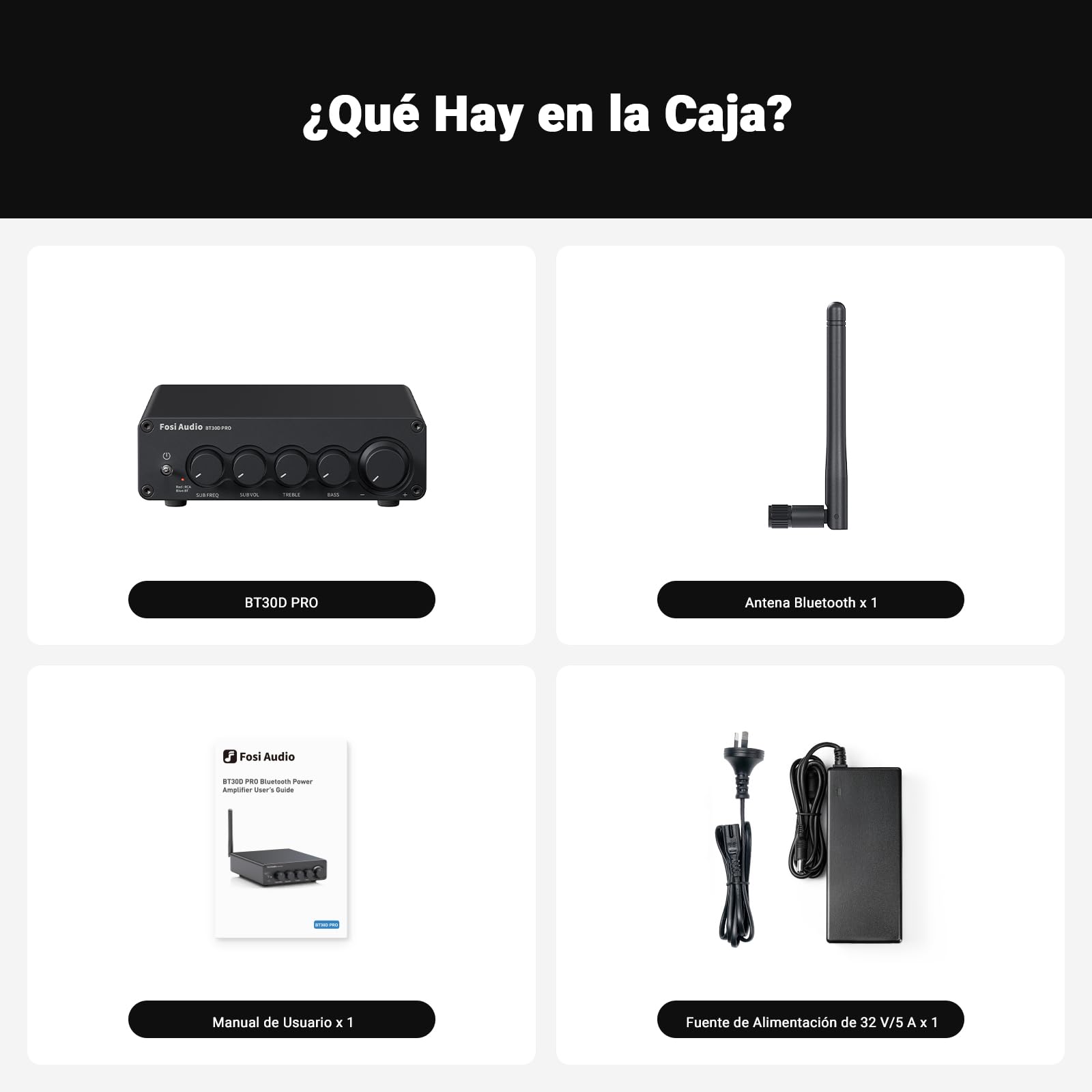 Fosi Audio BT30D Pro Mini Amplificador Bluetooth HiFi, Amp de Subwoofer de 2.1 Canales, con Chips TPA3255 de 165Wx2 + 350W y Controles de Graves y Agudos, para Altavoces de Escritorio Domésticos