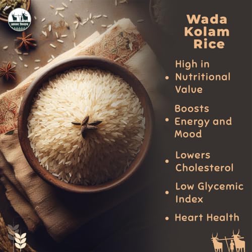 Image of Apka Kisan Wada Kolam Rice | Premium Medium Grain Lachkari Rice | Non-Sticky, Fluffy & Aromatic | Easy to Digest | Daily Use Rice (1Kg)