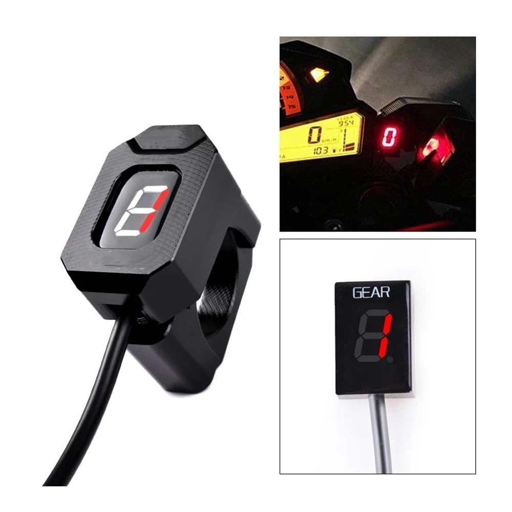 Indicatore di Cambio Marcia per Moto, Display Digitale per VZ1500 VZ-1500 VZ 1500 2009-2015, indicatore di Marcia da 1 a 6 Livelli, Accessori per Moto (Anello Fisso Rosso)