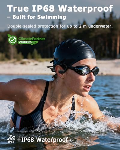 Bone Conduction Swimming Headphones - IP68 Waterproof, Open-Ear MP3 Headphones with 32GB Memory, Bluetooth 6.0 Wireless Sport Headset for Running & Cycling, 8H Playtime(Black, Standard) - Image 4